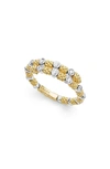 Lagos 18k White & Yellow Gold Signature Caviar Diamond Coil Ring In Gold