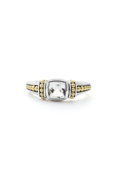 LAGOS CAVIAR COLOR WHITE TOPAZ RING