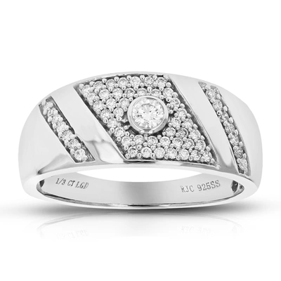 Vir Jewels 1/3 Cttw Round Cut Lab Grown Diamond Wedding Band 57 Stones .925 Sterling Silver Prong Set