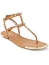 DKNY HADI WOMENS FAUX LEATHER STUDDED THONG SANDALS