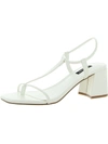 Nine West Gardeen 3 Womens Faux Leather Thong Block Heels In White