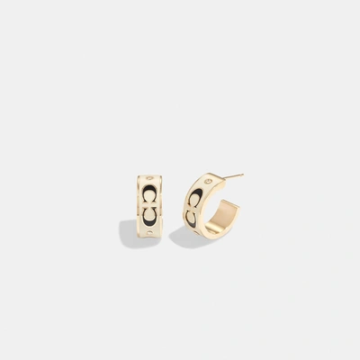 Coach Outlet Signature Enamel Huggie Earrings In Multi