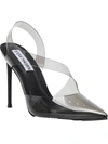 Steve Madden Vienne Womens Clear Slip On Slingback Heels In Black