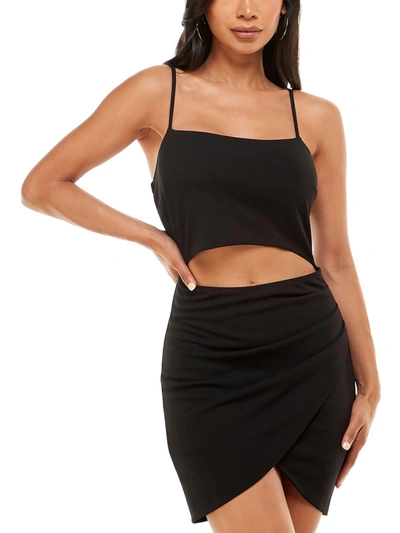 Emerald Sundae Juniors Womens Cut-out Mini Bodycon Dress In Black