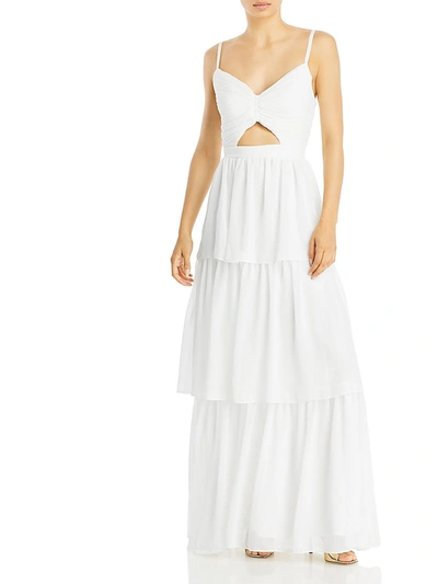 Aqua Womens Cut-out Tiered Evening Dress In White