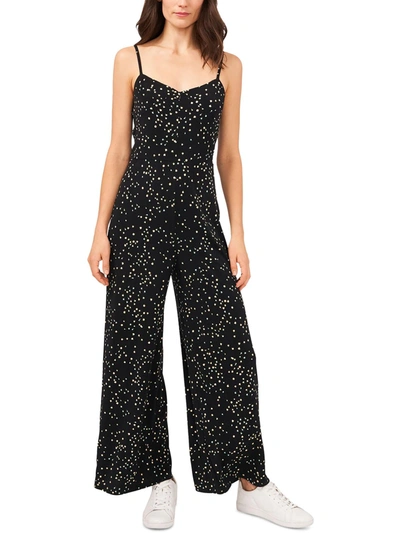 Riley & Rae Womens Knit Ditsy Floral Jumpsuit In Black
