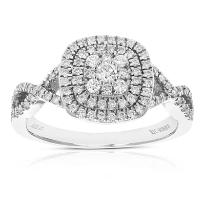 Vir Jewels 1/2 Cttw Round Cut Lab Grown Diamond Prong Set Wedding Engagement Ring .925 Sterling Silver