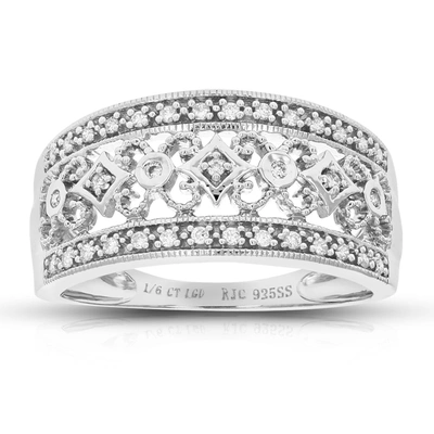 Vir Jewels 1/6 Cttw Round Cut Lab Grown Diamond Wedding Band 35 Stones .925 Sterling Silver Prong Set