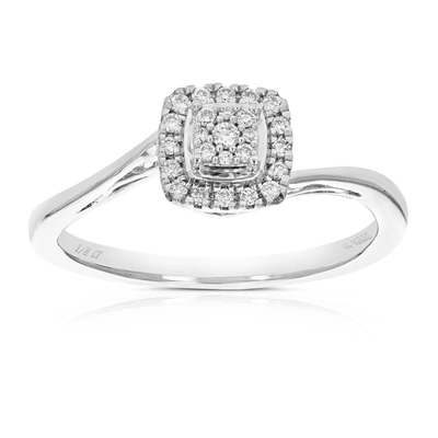 Vir Jewels 1/8 Cttw Round Cut Lab Grown Diamond Wedding Engagement Ring .925 Sterling Silver Prong Set