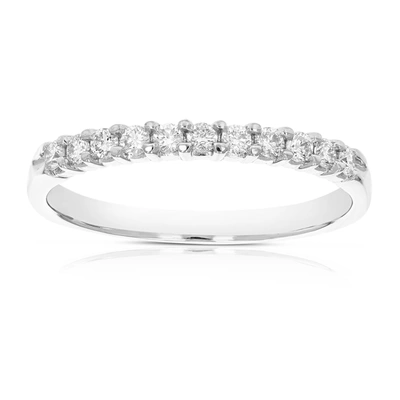 Vir Jewels 1/4 Cttw Round Lab Grown Diamond Wedding Band For Women .925 Sterling Silver Prong Set
