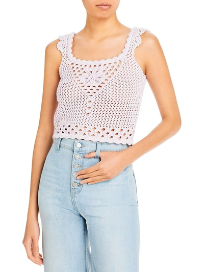 Aqua Womens Cotton Eyelet Tank Top In Multi