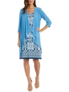 R & M Richards Petite Two-piece Floral-mesh Jacket Sheath Dress In Multi