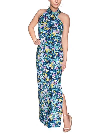 Rachel Rachel Roy Womens Floral Print Halter Maxi Dress In Multi