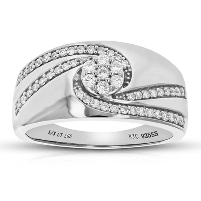 Vir Jewels 1/3 Cttw Round Cut Lab Grown Diamond Wedding Band 53 Stones .925 Sterling Silver Prong Set