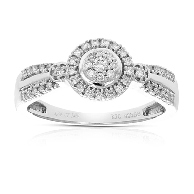 Vir Jewels 1/4 Cttw Round Cut Lab Grown Diamond Engagement Ring .925 Sterling Silver Prong Set