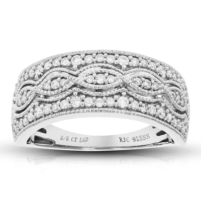 Vir Jewels 2/5 Cttw Round Cut Lab Grown Diamond Wedding Band 57 Stones .925 Sterling Silver Prong Set