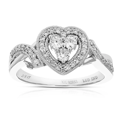 Vir Jewels 3/8 Cttw Round Lab Grown Diamond Engagement Ring .925 Sterling Silver Prong Set