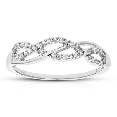 Vir Jewels 1/10 Cttw Round Cut Lab Grown Diamond Wedding Band 16 Stones .925 Sterling Silver Prong Set