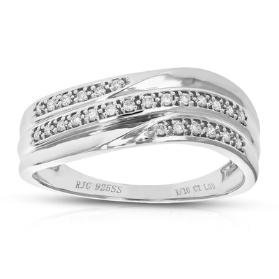 Vir Jewels 1/10 Cttw 26 Stones Round Cut Lab Grown Diamond Wedding Band .925 Sterling Silver Prong Set