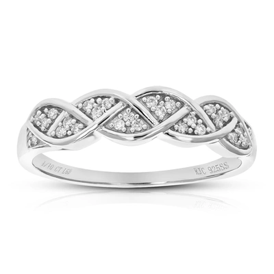 Vir Jewels 1/10 Cttw Round Cut Lab Grown Diamond Wedding Band 26 Stones .925 Sterling Silver Prong Set