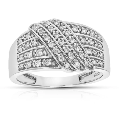 Vir Jewels 1/3 Cttw Round Cut Lab Grown Diamond Wedding Band 45 Stones .925 Sterling Silver Prong Set