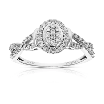 Vir Jewels 1/3 Cttw Round Cut Lab Grown Diamond .925 Sterling Silver Engagement Ring Prong Set