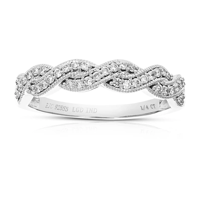 Vir Jewels 1/5 Cttw Round Cut Lab Grown Diamond Prong Set Wedding Band .925 Sterling Silver