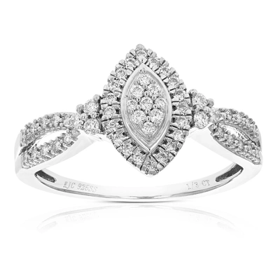 Vir Jewels 1/3 Cttw Round Cut Lab Grown Diamond Engagement Ring .925 Sterling Silver Prong Set