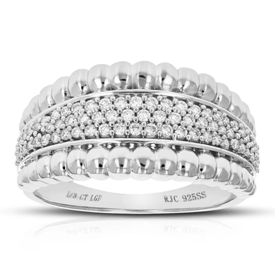 Vir Jewels 1/3 Cttw Round Cut Lab Grown Diamond Wedding Band 67 Stones .925 Sterling Silver Prong Set