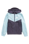 Nike Kids' Windrunner Water Resistant Hooded Jacket In Grey