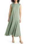 Nordstrom Twill Sleeveless Maxi Dress In Green Dune