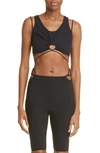 Nensi Dojaka Keyhole Crop Tank Top In Black Black