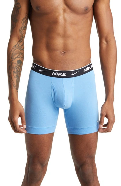 Nike Dri-fit Essential Assorted 3-pack Stretch Cotton Boxer Briefs In Patterned Blue