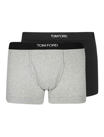 Tom Ford Logo-tape Detail Boxers In Black
