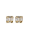 SHAY SHAY SQUARE STACKED BAGUETTE STUD EARRINGS - METALLIC,SE66YG1812068445