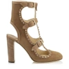 JIMMY CHOO HENSLEY 100 HAZEL SUEDE AND VACHETTA LEATHER BOOTIES WITH STUDS,HENSLEY100UVT S