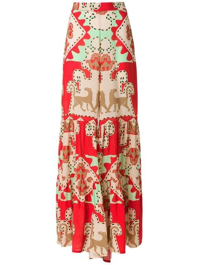 Adriana Degreas Printed Wide Trousers In Red