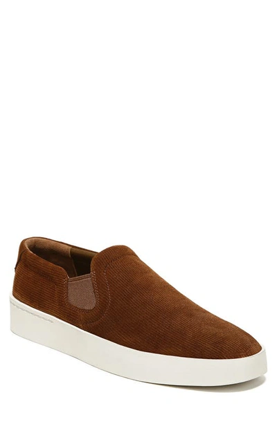 Vince Men's Pacific-m Leather Slip-on Sneakers In Bark