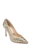 Jewel Badgley Mischka Women's Azalea Chunky Glitter Stiletto Evening Pumps In Gold