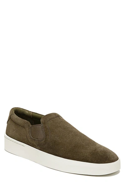 Vince Men's Pacific-m Leather Slip-on Sneakers In Dark Olive