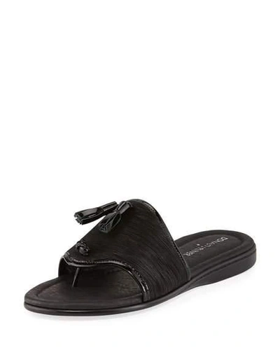 Donald J Pliner Bia Tassel Flat Sandal In Black