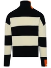 RIGHT FOR RIGHT FOR BLACK AND WHITE WOOL TURTLENECK SWEATER