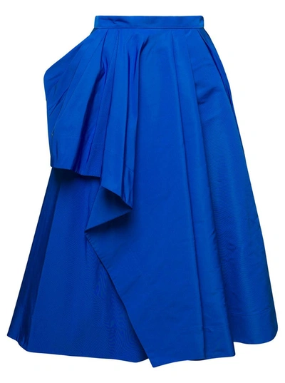 Alexander Mcqueen Sustainable Polyfaille Skirt In Blu