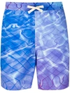 Blue Sky Inn Blue, Pink And Purple Pool Print Swim Trunks In .