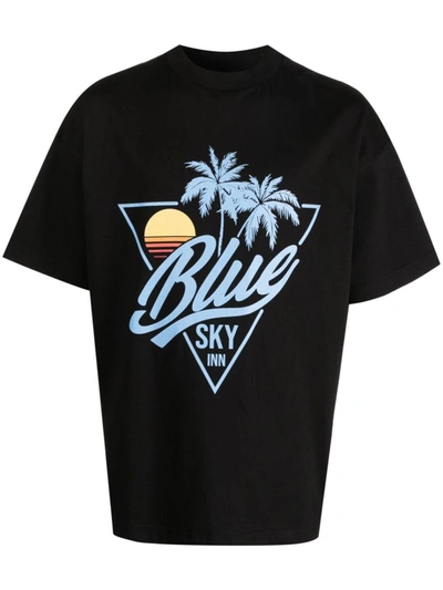 Blue Sky Inn Sunset Logo Tee In Black