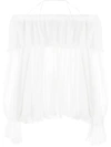 Blumarine Top Bianco In White/natural