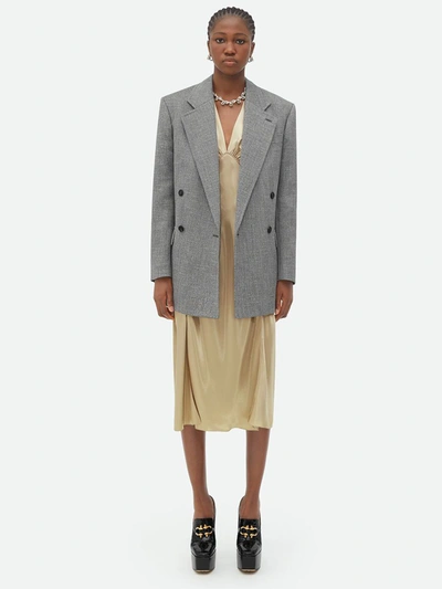 Bottega Veneta Buttoned Blazer In Grey