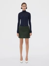 Bottega Veneta Green Intrecciato Raffia Mini Skirt For Women In Green
