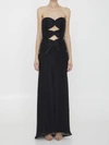 Costarellos Brigitta Lurex Georgette Dress In Black