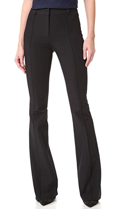 Veronica Beard Hibiscus Black Stretch-twill Trousers